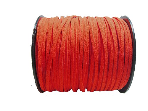 Suede veter kleur rood
